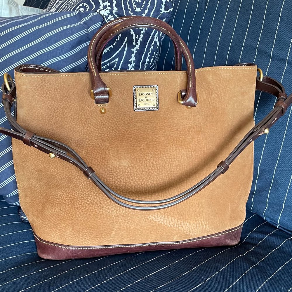 Dooney & Bourke - Tan Pebbled Suede Satchel